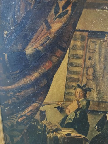 Raffiniertes Gemälde auf Masonit - flämisch inspirierte "Innenszene" - 76 x 6 - Bild 6 von 10