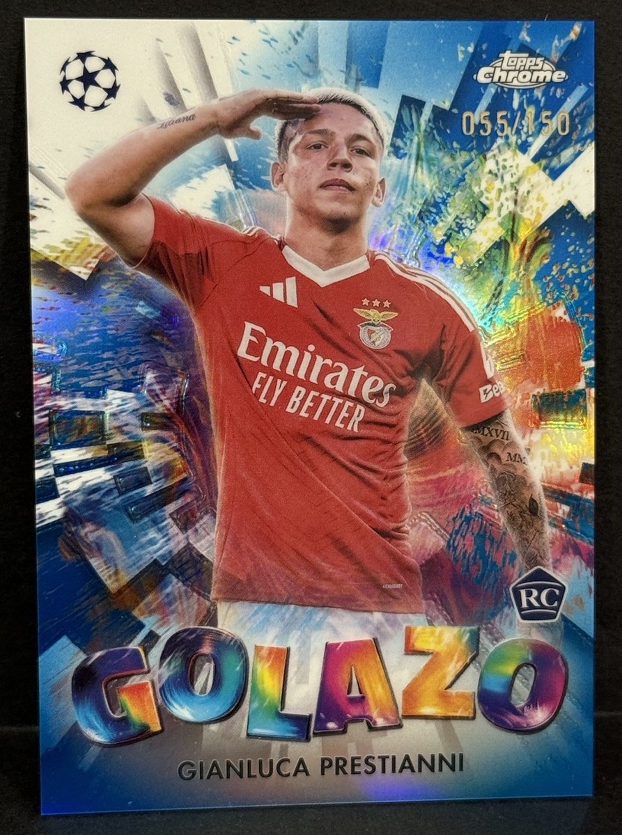 2024-25 Topps Chrome UCC Benfica RC Gianluca Prestianni Golazo