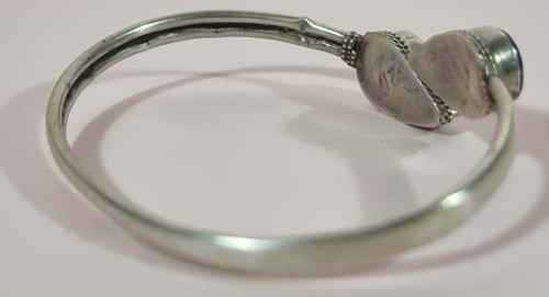 Sterling Silver And Lapis Lazuli Cuff Bangle 1990s 7cm Internal Diameter - Bild 3 von 6