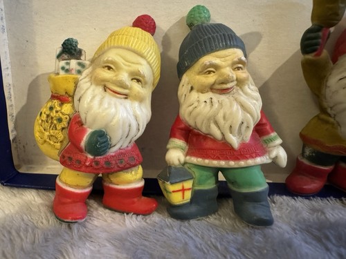 Vintage Gnome Figurine Christmas Hong Kong Lot Of 3 - Picture 4 of 8