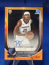 2025-26 Bowman Basketball Orange Border Jahmai Mashack Auto RC /25 #RVA-JM