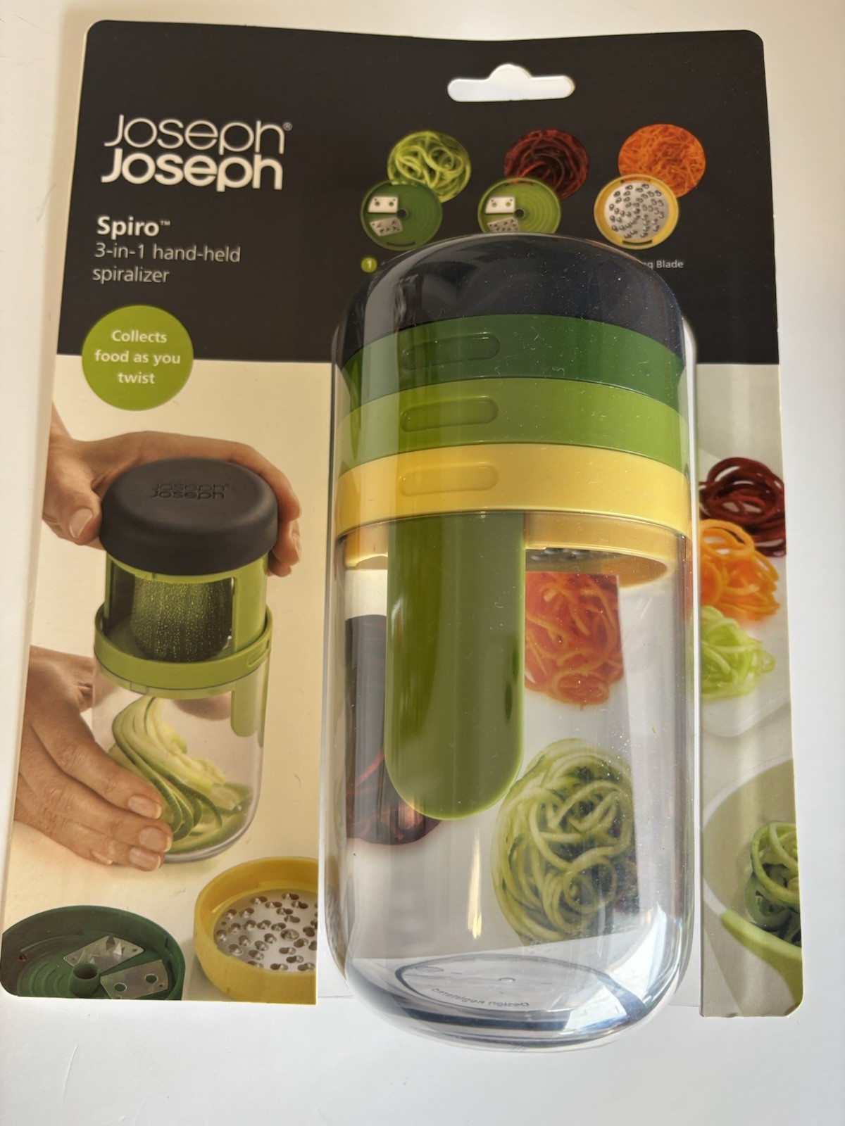 Joseph Joseph Spiro 3-in-1 Hand-Held Spiralizer Slicer Cutter 5-Piece Set