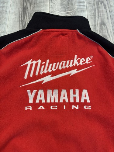 Milwaukee Yamaha Racing Fleece Jacket Full Zip Red Men Size L - Picture 8 of 10