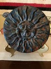 8+ Inch Diameter Sun Plaque Home Decor Made In Mexico 3D Face Pottery Design