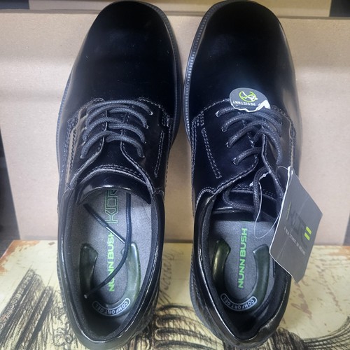 Sz 8.5 R Men's Nunn Bush Shoes Black Plain Toe Oxford 84358-001 Kore Slip-Resist - Picture 5 of 16