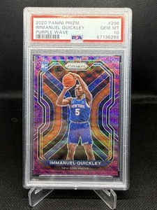 2020 Panini Prizm Immanuel Quickley Purple Wave Rookie PSA 10 RC #296