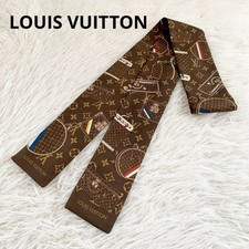 Louis Vuitton M72395 Bandeau Monogram Trunk Silk Scarf Used from Japan