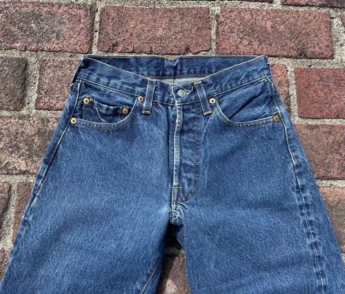 Vintage seltene Levis Dark Selvedge Redline 501s 501 Jeans USA Oberteil Knopf #524 28 32 - Bild 3 von 15