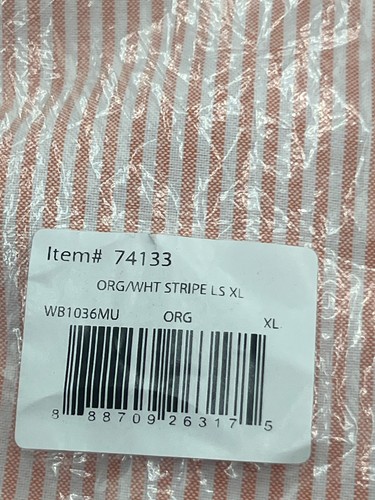 Whataburger weiß & orange gestreiftes langärmliges Button-Down-Hemd für Herren XL neu in Verpackung - Bild 2 von 6