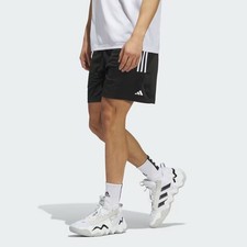 Adidas Men's Small 11" Black White Legends 3-Stripes Basketball Shorts OS29-23