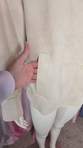 Chico's Scuba Faux Suede Vanilla Creme Dressy Jacket Size Plus 3X NWT - Picture 5 of 14