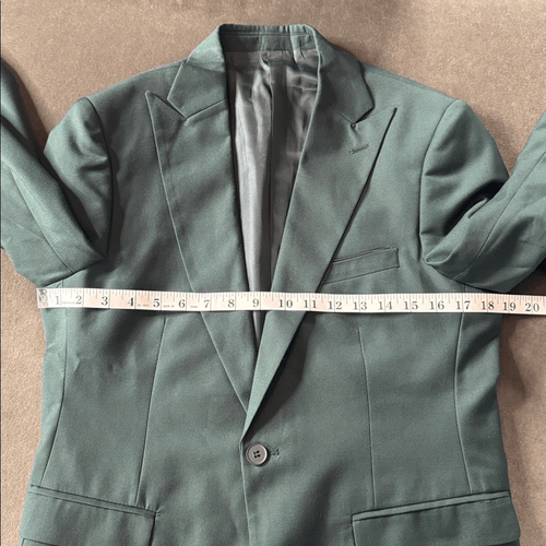 Herren Grün 3 Teiler Slim Fit Festanzug Spitzes Revers XXS Sakko 32 Hose 30 NEU - Bild 8 von 16