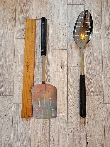 Vintage EKCO USA SPATOLA SCANALATA cucchiaio tornitore FLIPPER retrò UTENSILE STRUMENTO abbinamento - Foto 10 di 15