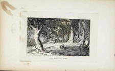 Original Old Antique Print Martyrs Tomb Etching Fine Art C1830 19th Century