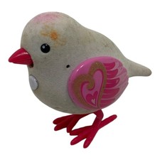 Little Live Pets Bird - Goldie Pink / White Finch Bird Interactive Toy Works EUC