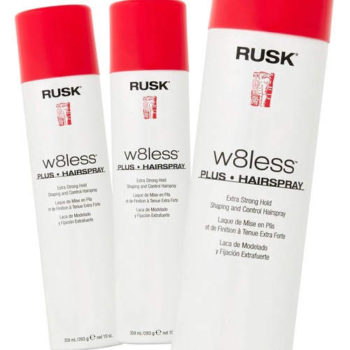 Rusk W8less Plus Extra Strong Hold Shaping and Control Hair Spray 10oz Pack of 3