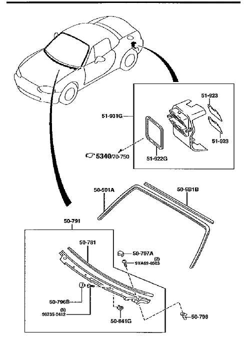 MAZDA Genuino REJILLA CAPUCHA y TAPA NA01-50-790E NA01-50-797A×2 para MX-5 Nuevo JDM Foto 2 de 4