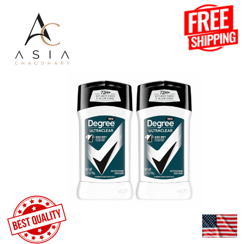 Degree Men Ultraclear Antiperspirant Deodorant Black+White 2 Count 72-Hour Sweat