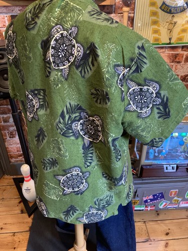 Mens Tropical Bark Cloth Cotton Hawaiian Shirt. L. Rockabilly. Tiki - Picture 4 of 12