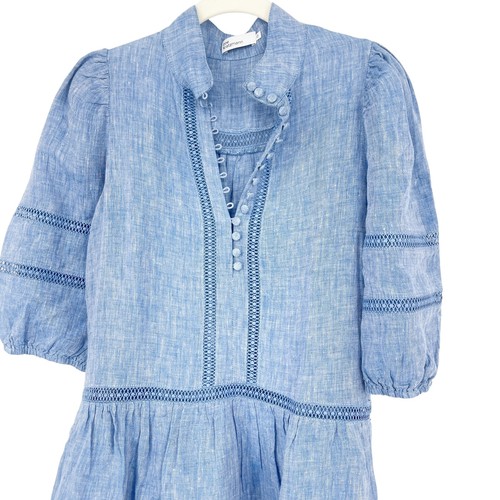 Zoe Kratzmann 100% Linen Elixir Dress in Marine Blue Size AU 0 US 2-4 - Picture 10 of 12