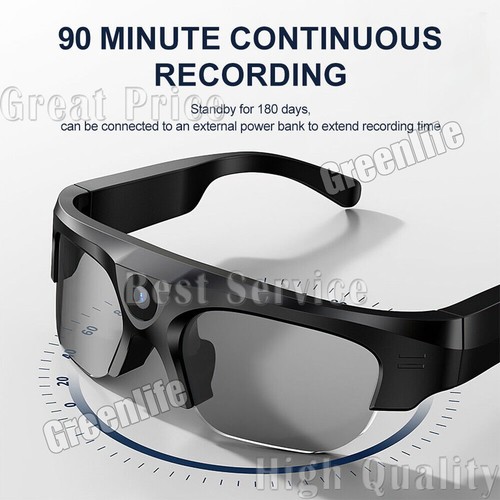 Mini Kamera Brille mit Kamera 1080P Videoaufnahme Outdoor Sport Sonnenbrille - Picture 9 of 21