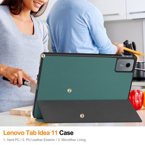 Case for Lenovo Tab Idea 11 2025 Tablet Leather Shockproof Folding Stand Cover - Picture 7 of 19