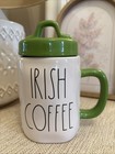 Rae Dunn Mug Irish Coffee St. Patrick's Day Cream Green w/ Lid Cup Jar