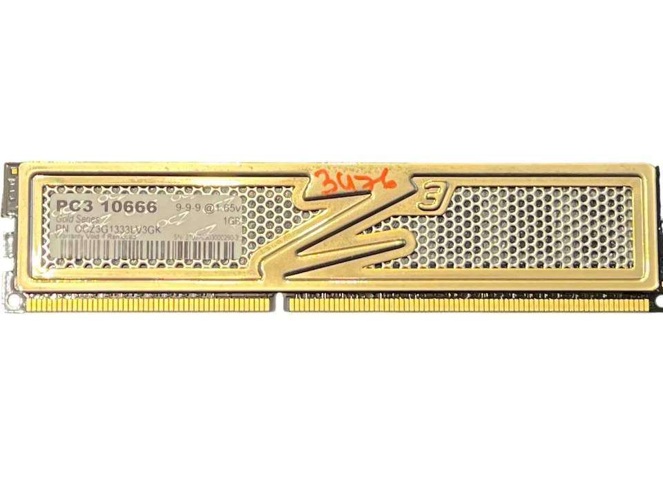 OCZ Gold Series PC3 10666 3 x 1GB DDR3 RAM Module Set of 3 9-9-9 1.65V 3GB Total - Image 2 of 4