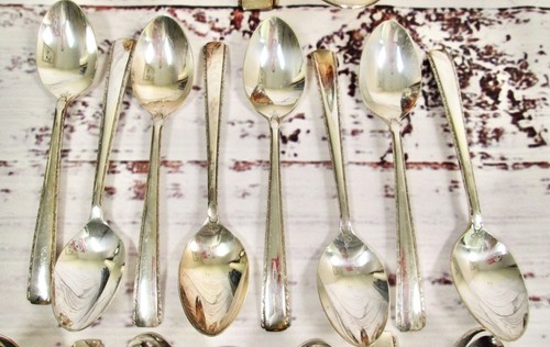 Set posate vintage nichel argento bordo rotolo art deco classico tradizionale 74 - Foto 8 di 19