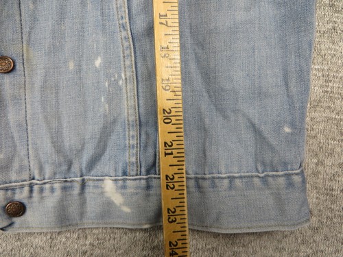 Vintage Montgomery Ward Denim Jacket Mens Large Trucker Distressed Paint 80s 90s - Picture 11 of 11