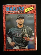 2026 Topps Heritage Dane Myers#/77 Color of the Year Orange Border Marlins Reds