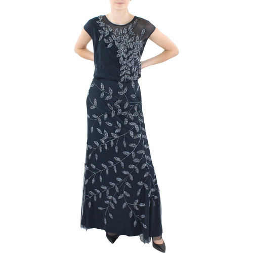 JS Collections Womens Mesh Embellished Formal Dress Gown BHFO 6819 - Picture 1 of 2