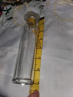 Antique Perfume Bottle VANTINE with Floral Frosted Stopper
