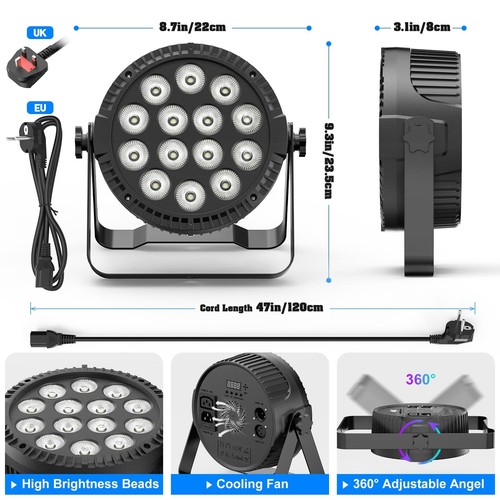 84W RGBW LED Par Light, 14 LED Effect Stage Lighting (4 PCS + Bag) - Picture 5 of 5