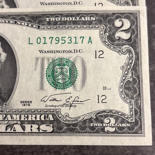 1976 $2 Two Dollar FDI SF Dist 2 CONSEC 1st Day Stamp CRISP UNC Downey, CA - Picture 7 of 11