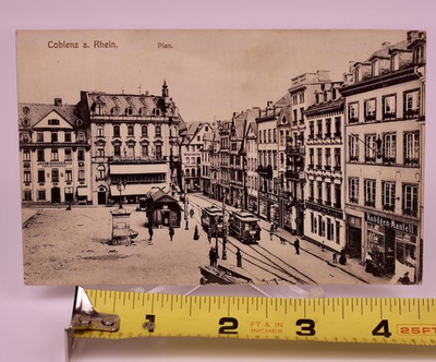#ad #ad RPPC Cobienz A Rhein Koblenz Germany Postcard Busy City Street Architecture $14.95