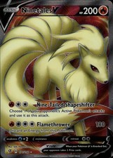 Ninetales V (Full Art) Ultra Rare SWSH02: Rebel Clash 177/192 NM