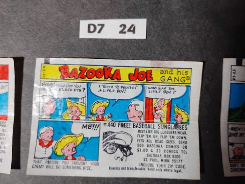 Vintage Bazooka Joe 1968 Kaugummi Comic gewachste Verpackungen Lot-10 Serie D7 14 bis 41 - Bild 6 von 12