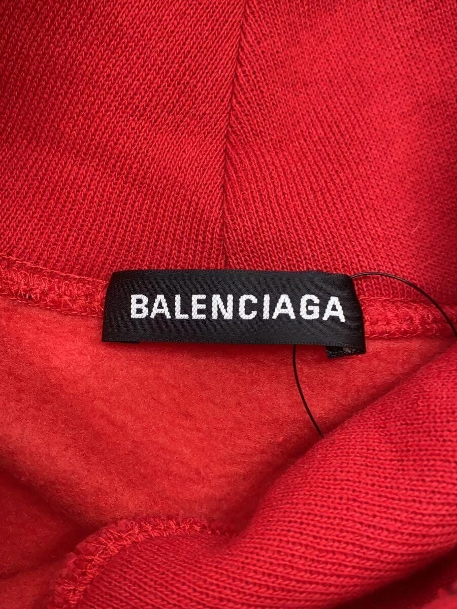 BALENCIAGA Felpa con Cappuccio 18AW WFP XS Cotone Rosso TS85 541870 TCV34 Usata