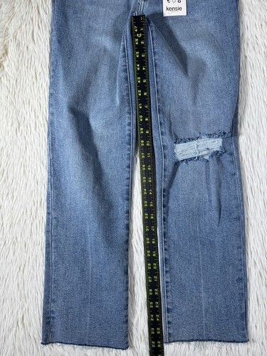 KENSIE Light Wash Vintage Luxe The Slim Fringe Denim Jeans Women's Size 4/27 - Picture 11 of 24
