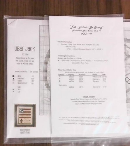 2 cross stitch HALLOWEEN Uber Jack Bent Creek pumpkin & Eat drink & Be Scary - Picture 2 of 2