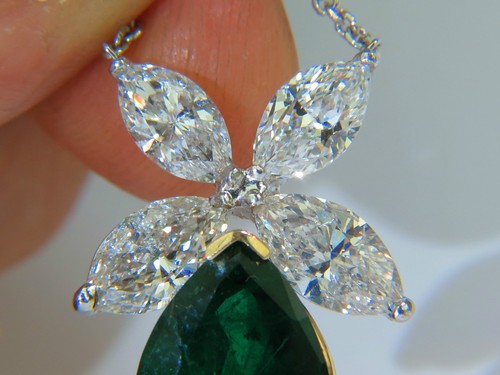 8.31CT NATURAL DIAMOND EMERALD PENDANT STAR+ - Picture 5 of 10