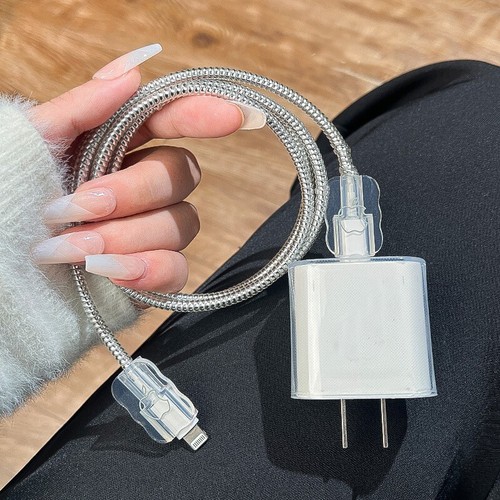 1.4M Shiny Color TPU Spiral Cable Protector | USB Charger Cord Saver - 第 19/67 張圖片