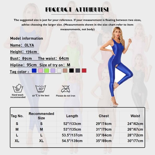Womens Bodysuit One-Piece Leotard Oil Jumpsuits Open Crotch Tights Teddy Nylon - Picture 47 of 87