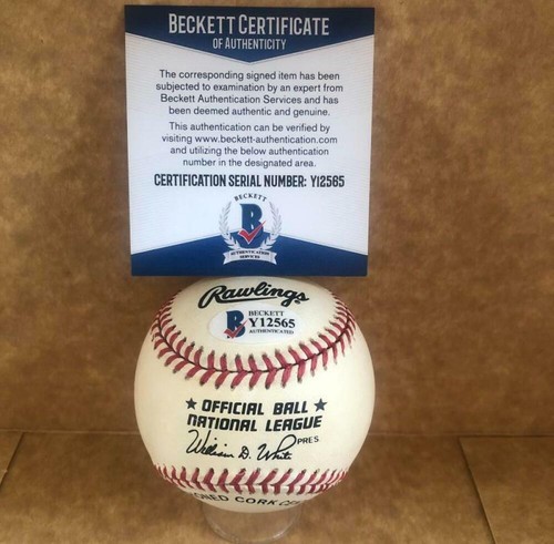 STEVE CARLTON PHILADELPHIA PHILLIES VINTAGE SIGNED N.L. BASEBALL BECKETT Y12565 - Picture 3 of 3