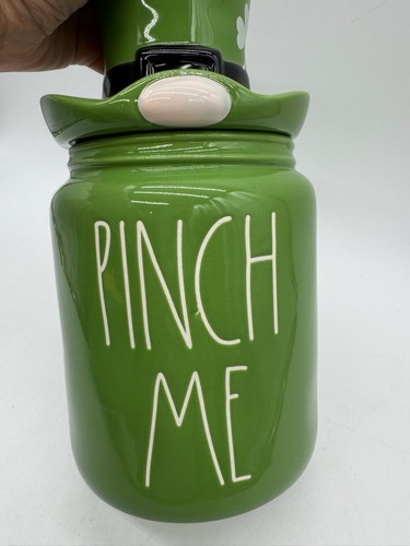 NEW Rae Dunn “Pinch Me” Green Cookie Jar Canister St. Patrick's Day Hat Topper - Picture 5 of 11