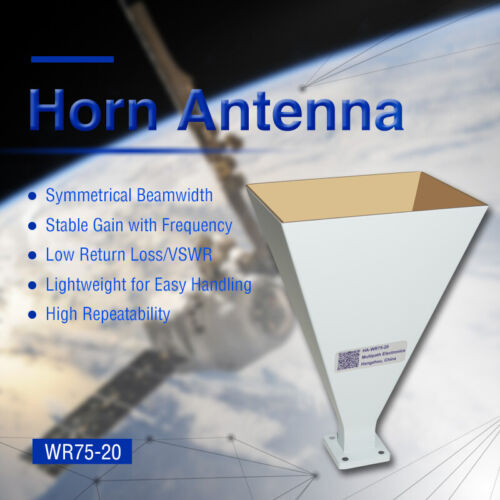 Antena klaksonowa standardowego wzmocnienia WR75, 9,84-15,0 GHz, wzmocnienie nominalne 10-20 dBi, SMA-F - Zdjęcie 20 z 52