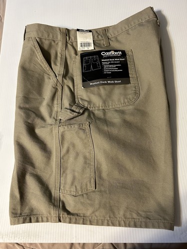 Pantalones Cortos de Trabajo Carhartt Washed Duck Para Hombre 42 Caqui Nuevos con Etiquetas - Imagen 5 de 8