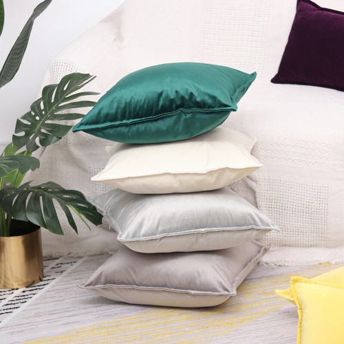 Federa cuscino US 16" 18" 20" 24" velluto tinta unita decorazione casa divano letto - Foto 4 di 40