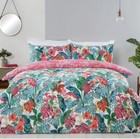 Tropical Jungle Leaf Floral Reversible Soft Easy Care Duvet Cover & 2 Pillowcase